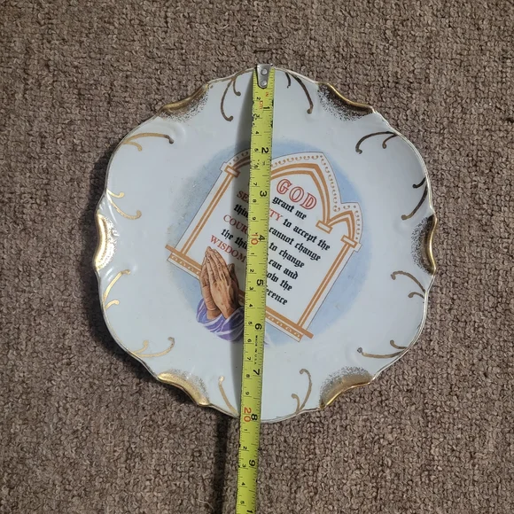 Decorative Plate with Serenity Prayer and 18K Gold Accents - Picture 2 of 4